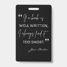 Begunstigde Lezer II - Jane Austen Quote Badge