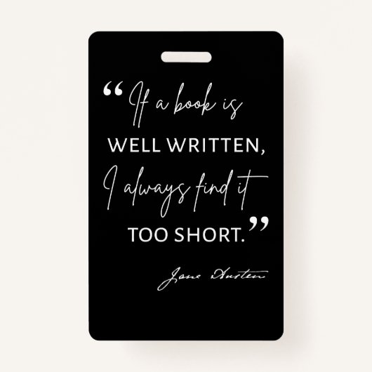 Begunstigde Lezer II - Jane Austen Quote Badge (Voorkant)