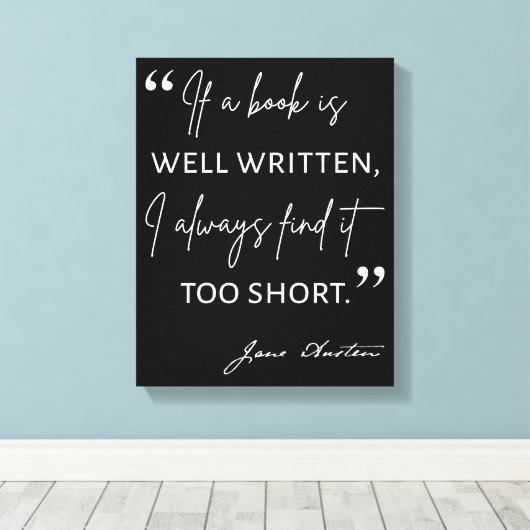 Begunstigde Lezer II - Jane Austen Quote Canvas Afdruk (Insitu (Houten vloer))