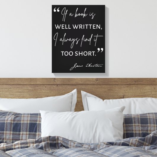 Begunstigde Lezer II - Jane Austen Quote Canvas Afdruk (Insitu (Slaapkamer))