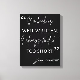 Begunstigde Lezer II - Jane Austen Quote Canvas Afdruk