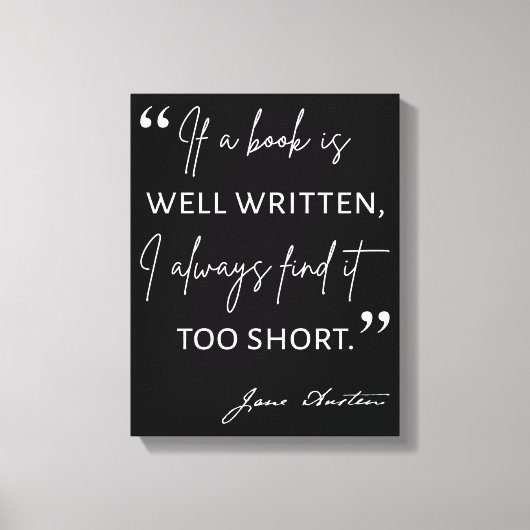 Begunstigde Lezer II - Jane Austen Quote Canvas Afdruk (Voorkant)