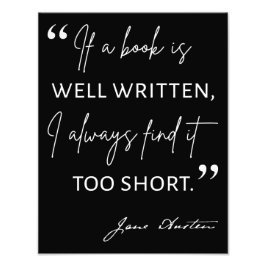 Begunstigde Lezer II - Jane Austen Quote Foto Afdruk