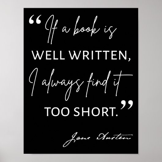 Begunstigde Lezer II - Jane Austen Quote Poster (Voorkant)
