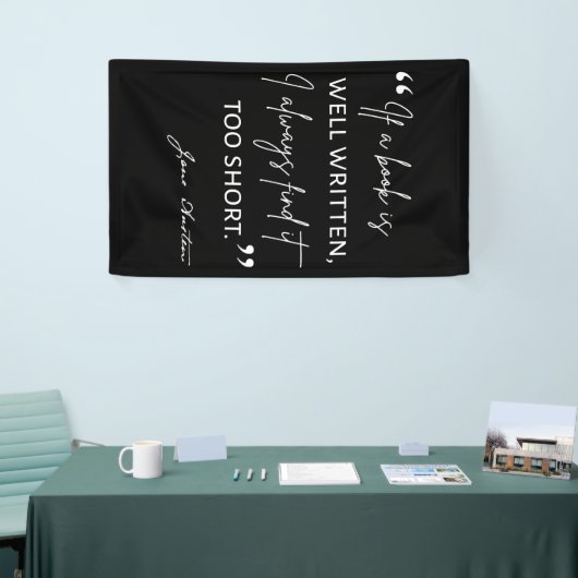 Begunstigde Lezer II - Jane Austen Quote Spandoek (Beurs)