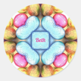 BEH EENVOUDIGER ~ WOW!  eitjes voor paasschenken ~ Ronde Sticker