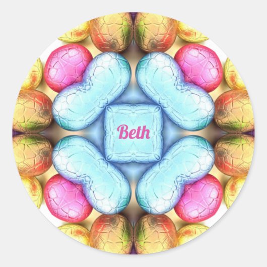 BEH EENVOUDIGER ~ WOW!  eitjes voor paasschenken ~ Ronde Sticker (Voorkant)