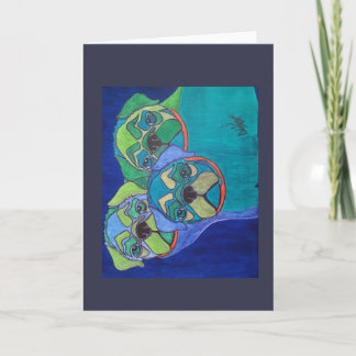 Behaaglijk als 3 Pugs Feestdagen Kaart