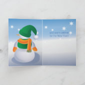Behaaglijk Sneeuwman Feestdagen Kaart (Binnen)