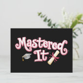 Behaalde Afstuderen Masterdiploma Afgestudeerde Kaart (Staand voorkant)