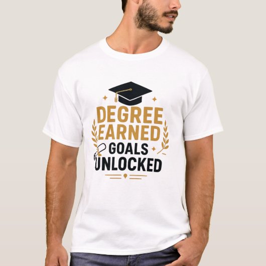 Behaalde Graad Doelen Opgelost Afstuderen T-shirt (Voorkant)