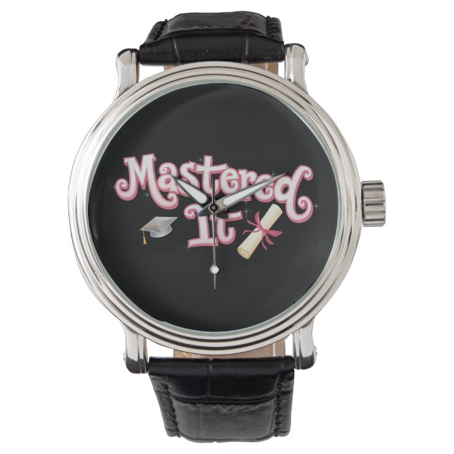 Behaalde het Afstuderen Masterdiploma Afgestudeerd Horloge (Voorkant)