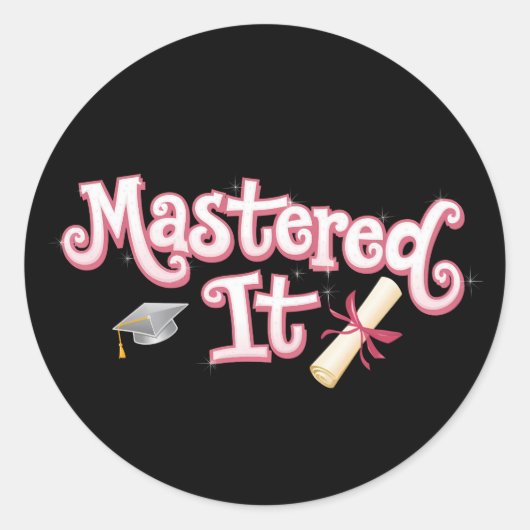 Behaalde het Afstuderen Masterdiploma Afgestudeerd Ronde Sticker (Voorkant)