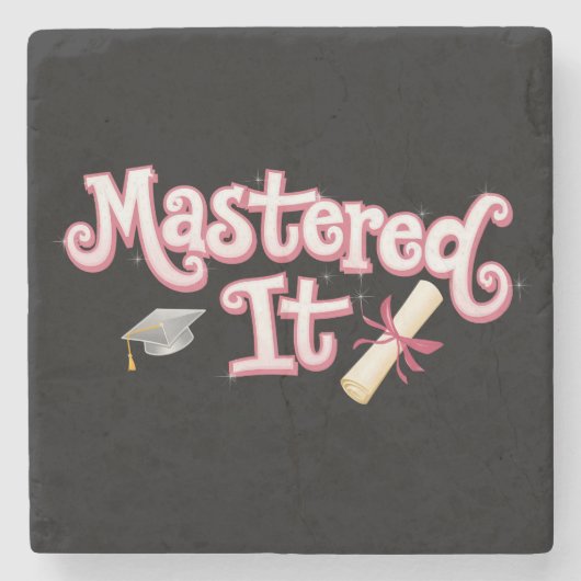 Behaalde het Afstuderen Masterdiploma Afgestudeerd Stenen Onderzetter (Voorkant)