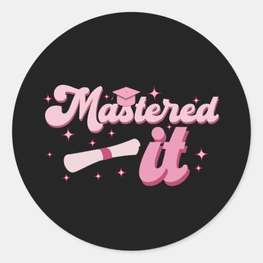 Behaalde het Masterdiploma Afgestudeerd MBA Afstud Ronde Sticker (Voorkant)