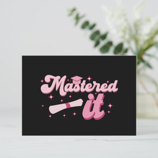 Behaalde het Masterdiploma MBA Afgestudeerd Bedankkaart (Staand voorkant)