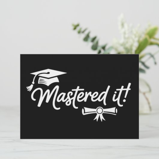 Behaalde het Masters Afstuderen Afgestudeerd Grad  Kaart (Staand voorkant)