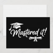 Behaalde het Masters Afstuderen Afgestudeerd Grad  Kaart (Voorkant / Achterkant)
