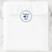 Behaalde masterdiploma afstuderen  ronde sticker (Tas)