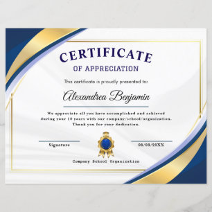 Behalen - Goud blauw certificaat