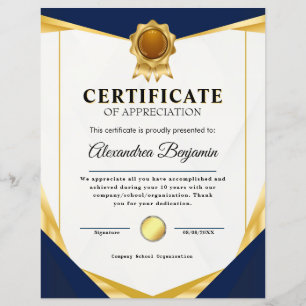 Behalen - Goud blauw certificaat