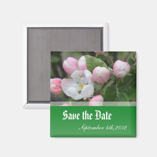 behalve de datum, appelbloemen magneet (Voorkant / Achterkant)