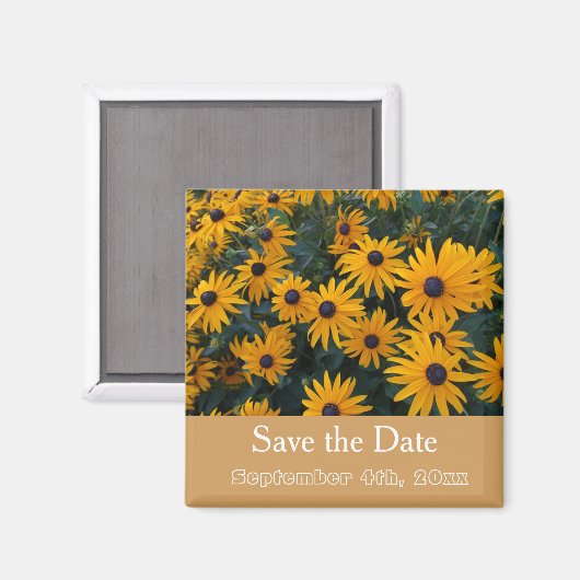 behalve de datum , de gele dagbloemen magneet (Voorkant / Achterkant)