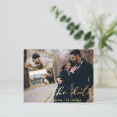 behalve de datum gouden bruiloft 3 fotocollage aankondigingskaart (Staand voorkant)