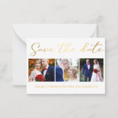 behalve de datum gouden kerk 3 foto ' s collage notitiekaartje (Voorkant)