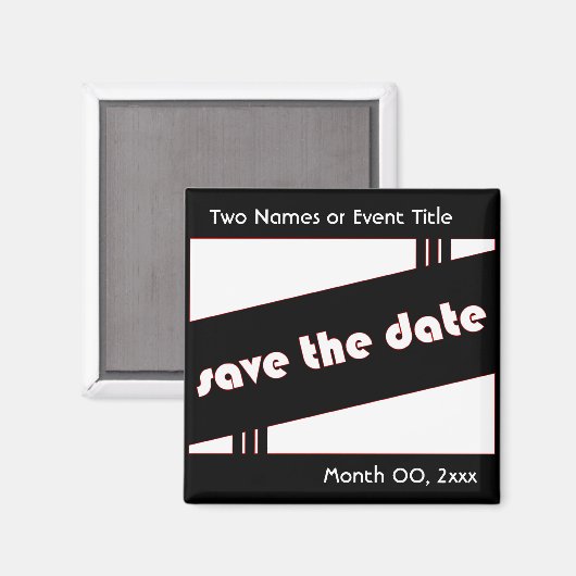 behalve de datum : retro : magneet (Voorkant / Achterkant)