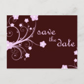 behalve de datum : roze bloesems : aankondigingskaart (Voorkant)