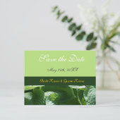 behalve de datum , verse groene bladeren aankondigingskaart (Staand voorkant)