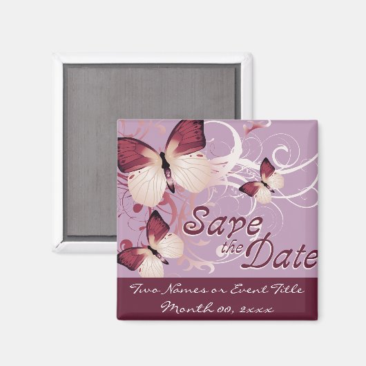 behalve de datum : vlinders : magneet (Voorkant / Achterkant)