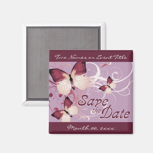 behalve de datum : vlinders : magneet (Voorkant / Achterkant)