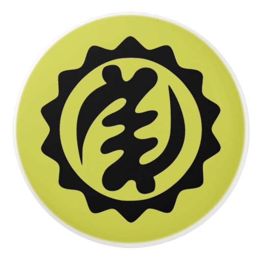 Behalve Gods Adinkra Symbool Ceramic Knob. Keramische Knop (Voorkant)