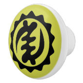 Behalve Gods Adinkra Symbool Ceramic Knob. Keramische Knop (Rechts)