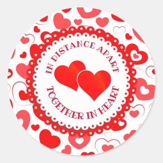 Behalve in combinatie met Heart Custom Text Ronde Sticker (Voorkant)
