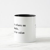 Behandel anderen als individuen, handelswaarde voo mok (Midden)