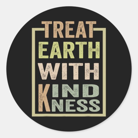 Behandel de Aarde met kindheid Ronde Sticker (Voorkant)