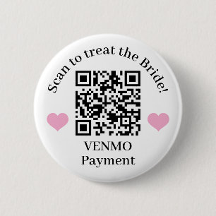 Behandel de bruid QR code Ronde Button 5,7 Cm