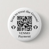 Behandel de Bruidegom QR-code Ronde Button 5,7 Cm (Voorkant)