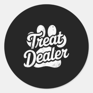 Behandel dealer Shirt Funny Dog Owner Hondenliefhe Ronde Sticker
