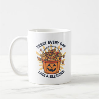 Behandel elke dag als een zegen Halloween-snoep Koffiemok