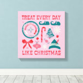 Behandel elke dag als Kerstmis Canvas Afdruk (Insitu (Houten vloer))