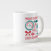 Behandel elke dag als Kerstmis Grote Koffiekop (Voorkant rechts)