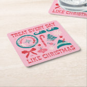 Behandel elke dag als Kerstmis Kartonnen Onderzetters (Schuin)