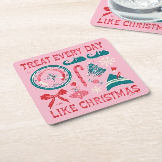 Behandel elke dag als Kerstmis Kartonnen Onderzetters (Schuin)