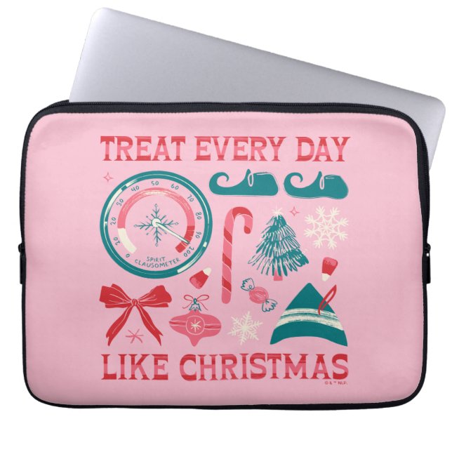 Behandel elke dag als Kerstmis Laptop Sleeve (Voorkant)