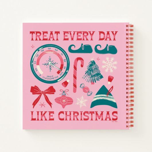 Behandel elke dag als Kerstmis Notitieboek (Achterkant)