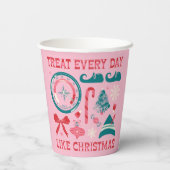 Behandel elke dag als Kerstmis Papieren Bekers (Achterkant)